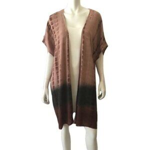 Boho Tie-Dye Open Front Kimono Cardigan